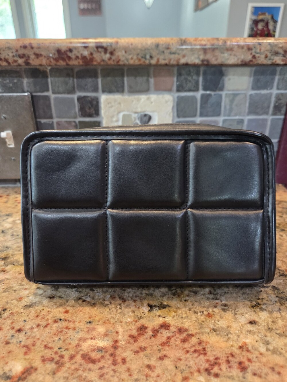 Amanda Uprichard Quilted Vegan Leather Belt Bag Black Zip Closure 8"x 5" Goth